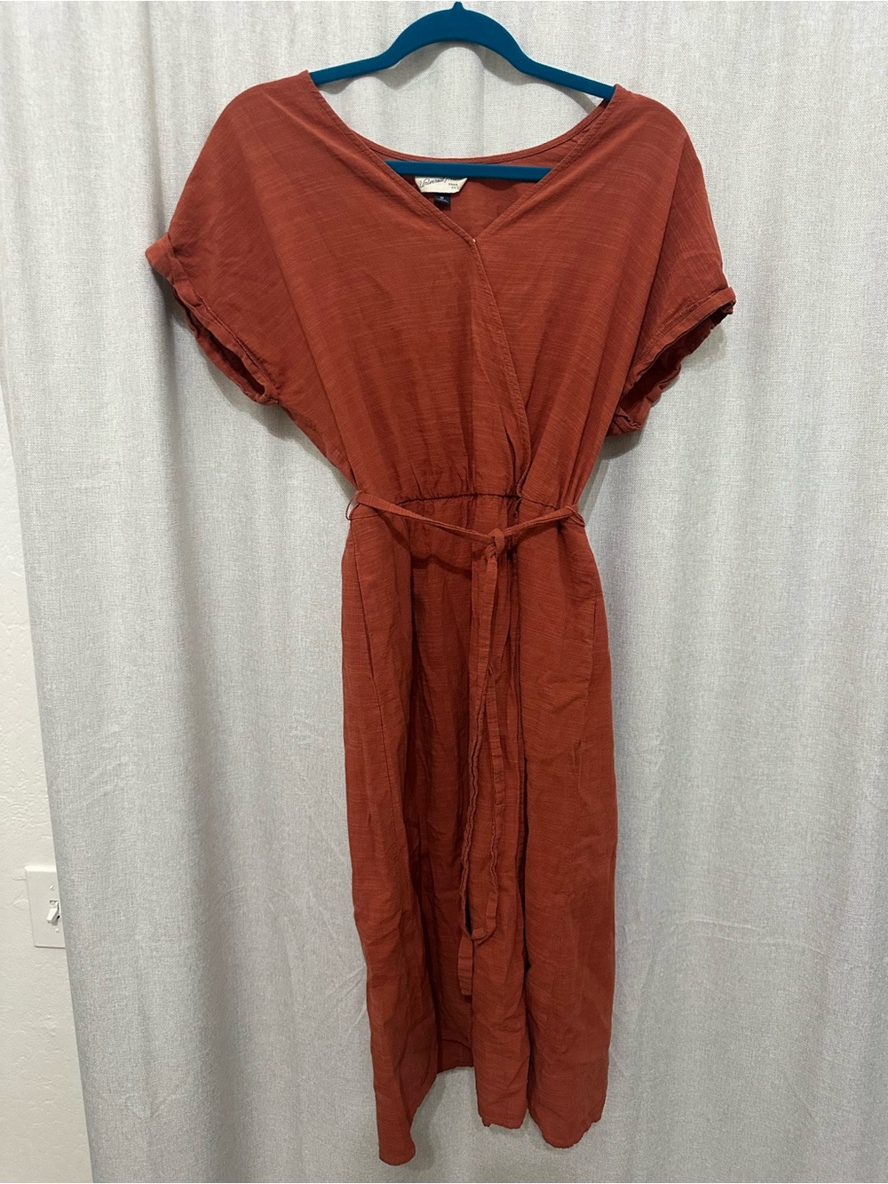 Universal Thread Rust Midi Dress with Tie Waist